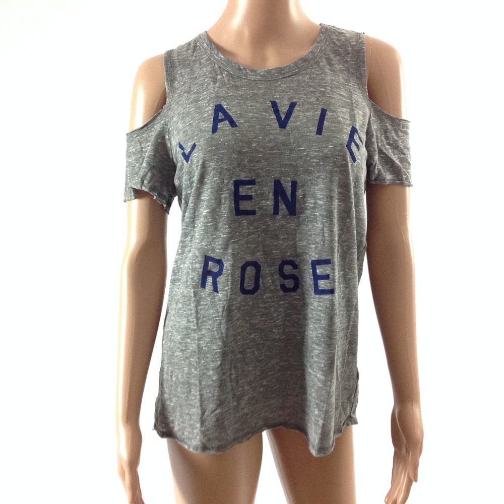 Sunny Side Women's Cold Shoulder Top Gray Size L